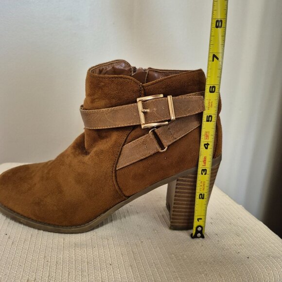 Rusty Brown Faux Suede Booties - Picture 9 of 12